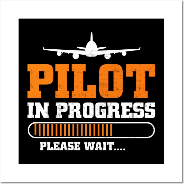 Pilot In Progress Future Pilot Funny Aviation Lover Wall Art by Visual Vibes